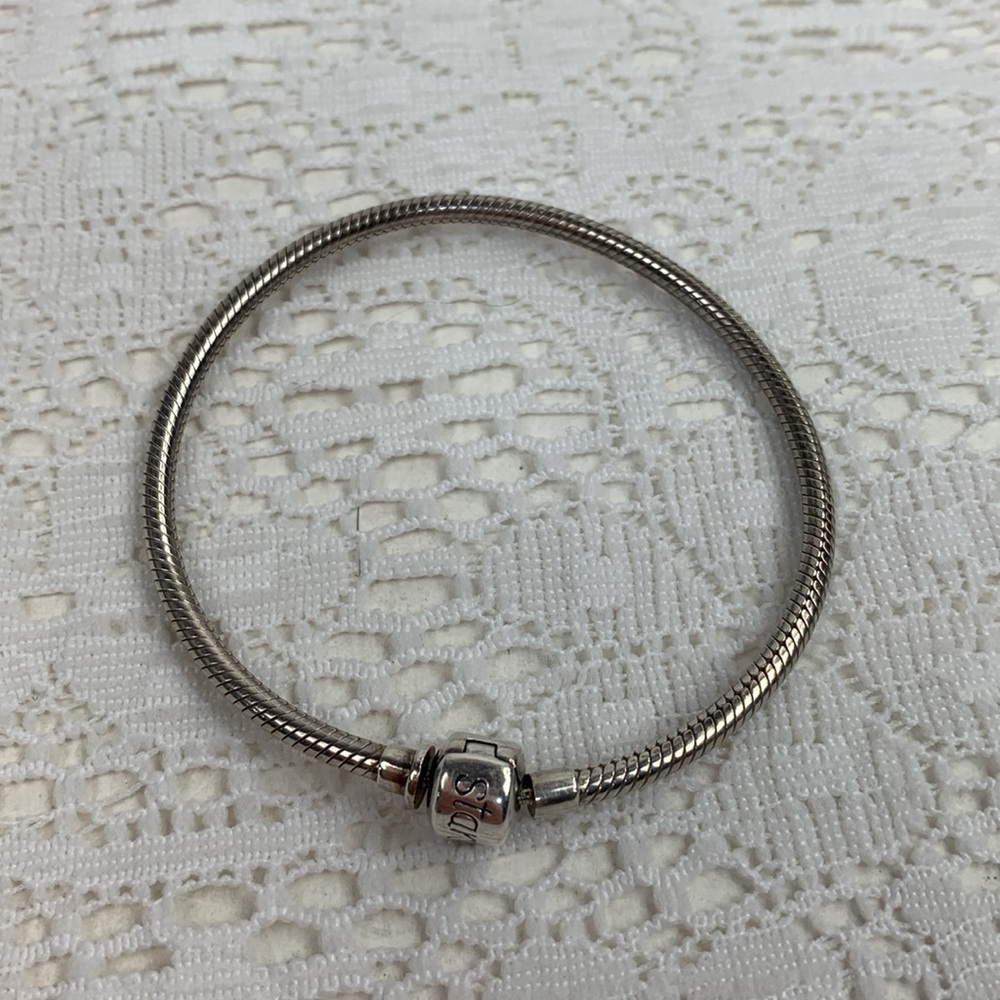 Sim Stars Sterling Silver snake charm Bracelet Hook closure 7-8” New. NWOT